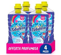 Fabuloso Detersivo Pavimenti Fresco Mattino 4x950ml | Detergente Multiuso | 100% Pulizia Istantanea | Profumo per 24 ore | Formula Biodegradabile al'85% | 99% Ingredienti di Origine Naturale*