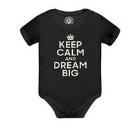 Fabulous Body da bambino a maniche corte Keep Calm and Dream Big Reve Inghilterra, Nero , 3 mesi