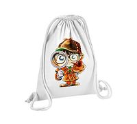 Fabulous Borsa da Palestra in Cotone Detective Conan Manga Giappone Anime 12 Litri, bianco, Taglia unica