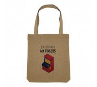 Fabulous Borsa Shopping Tote Bag Aspetto Lino - Arcade Retro Gaming Videogiochi Umorismo Scherzo Geek Culture - Borsa da spesa spessa 360 g Beige Naturale Borsa con spalla solida stampata in Francia