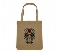 Fabulous Borsa Shopping Tote Bag Effetto Lino - Crane Muerte Messico Halloween Mexico Scheletro - Borsa da spesa in tela spessa 360 g beige naturale, borsa da spalla resistente stampata in Francia