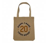 Fabulous Borsa Shopping Tote Bag Effetto Lino - Damn I make 20 Look Good 20 Years Anniversary - Borsa da spesa in tela spessa 360 g beige naturale borsa da spalla resistente stampata in Francia
