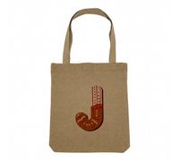 Fabulous Borsa Shopping Tote Bag Effetto Lino - Lettere alfabeti Nome Fiori Intiales A - Z Style Bambino - Borsa della spesa in tela spessa 360 g Beige Naturale Borsa con spalla solida stampata in