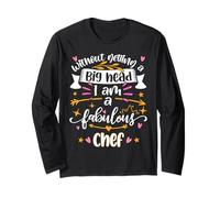 Fabulous Chef Funny Women Birthday Pastry Best Chef Maglia a Manica