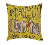 Fabulous Federa per cuscino in velluto bianco - Graffiti I Loved You Je t'Ai Aimé - 40 x 40 cm al tatto velluto