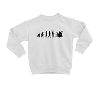 Fabulous Felpa Bambino Evolution Batteria Rock Musica Strumento Musicista, bianco, 12 anni