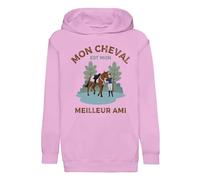 Fabulous Felpa con cappuccio da bambino, motivo: mio cavallo è il mio migliore amico equitazione, Premium, Rosa, 10 anni