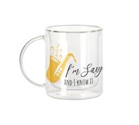 Fabulous I'm Saxy And I Know It Musique Musicien Instrument Saxophone - Tazza da caffè e The Isothererme 330 ml, effetto sospeso anti-bruciore, stampa in Francia