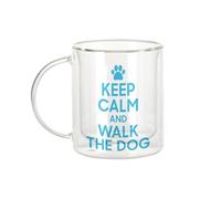 Fabulous Keep Calm and Walk the Dog Parodia Dog Animals - Tazza da caffè e The Isotherme 330 ml, effetto sospeso anti-bruciore, stampa in Francia