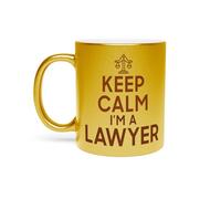 Fabulous Keep Calm I'm a Lawyer Parodia Craft Job Avocado, tazza dorata in ceramica cromata, 325 ml