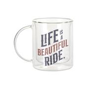 Fabulous Life is a Beautiful Ride Motorcycle Big Bike Cafe Racer - Tazza da caffè e The Isotherme 330 ml, effetto sospeso anti-bruciore, stampa in Francia
