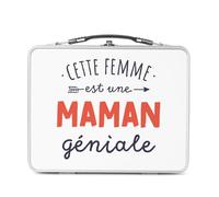 Fabulous Lunch Box in metallo argentato per panini e snack, questa donna è una mamma geniale madre - Scatola da gustare in alluminio, ciotola rigida, stile retrò, stampata in Francia