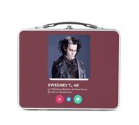 Fabulous Lunch Box in metallo argentato per panini e snack - Sweeney Todd Barbier Network Social Incontri Amour - Scatola da gustare in alluminio ciotola rigida in stile retrò stampata in Francia