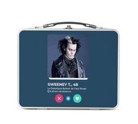 Fabulous Lunch Box in metallo argentato per panini e snack - Sweeney Todd Barbier Network Social Incontri Amour - Scatola da gustare in alluminio ciotola rigida in stile retrò stampata in Francia