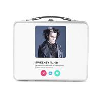 Fabulous Lunch Box in metallo argentato per panini e snack - Sweeney Todd Barbier Network Social Incontri Amour - Scatola da gustare in alluminio ciotola rigida in stile retrò stampata in Francia