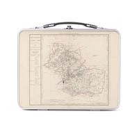 Fabulous Lunch Box in metallo argentato per sandwich e snack - 41 Loir et Caro Dipartimento Carte Ancienne France Region - Scatola da gustare in alluminio ciotola rigida stile retrò stampata in