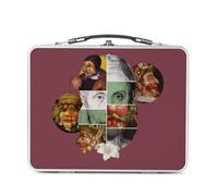 Fabulous Lunch Box in metallo argentato per sandwich e snack - Arcimboldo Collage Art Artiste Pittura Fiori Frutta - Scatola da gustare in alluminio ciotola rigida stile retrò stampata in Francia