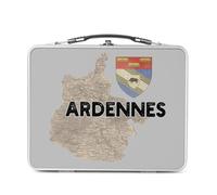 Fabulous Lunch Box in metallo argentato per sandwich e snack - Ardenne 08 Dipartimento di carte antiche Grand Est - Scatola da gustare in alluminio, ciotola rigida, stile retrò, stampata in Francia