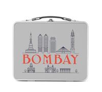 Fabulous Lunch Box in metallo argentato per sandwich e snack - Bombay Minimalist Mumbai Travel India Gandhi - Scatola da gustare in alluminio ciotola rigida in stile retrò stampata in Francia