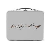 Fabulous Lunch Box in metallo argentato per sandwich e snack - Caravaggio firma barocco pittore famoso scrittura, scatola da gustare in alluminio, ciotola rigida, stile retrò, stampata in Francia