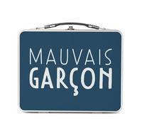 Fabulous Lunch Box in metallo argentato per sandwich e snack - Cattivo ragazzo umorismo Francia uomo - Scatola da gustare in alluminio ciotola rigida in stile retrò stampata in Francia