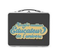 Fabulous Lunch Box in metallo argentato per sandwich e snack, certificato miglior educatore dell'universo, educatore specializzato, scatola da gustare in alluminio, ciotola rigida, stile retrò