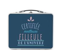 Fabulous Lunch Box in metallo argentato per sandwich e snack, certificato miglior figliolo dell'universo Famiglia Padrino Marraine, scatola da gustare in alluminio, ciotola rigida, stile retrò