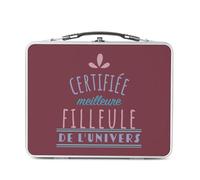 Fabulous Lunch Box in metallo argentato per sandwich e snack, certificato miglior figliolo dell'universo Famiglia Padrino Marraine, scatola da gustare in alluminio, ciotola rigida, stile retrò