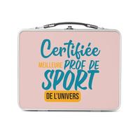 Fabulous Lunch Box in metallo argentato per sandwich e snack, certificato miglior insegnante di sport dell'universo, scatola da gustare in alluminio, ciotola rigida, stile retrò, stampata in Francia
