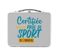 Fabulous Lunch Box in metallo argentato per sandwich e snack, certificato miglior insegnante di sport dell'universo, scatola da gustare in alluminio, ciotola rigida, stile retrò, stampata in Francia