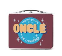 Fabulous Lunch Box in metallo argentato per sandwich e snack, certificato miglior zio dell'universo, cerchio famiglia zio, scatola da gustare in alluminio, ciotola rigida, stile retrò, stampata in