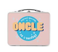 Fabulous Lunch Box in metallo argentato per sandwich e snack, certificato miglior zio dell'universo, cerchio famiglia zio, scatola da gustare in alluminio, ciotola rigida, stile retrò, stampata in