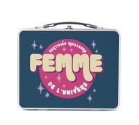 Fabulous Lunch Box in metallo argentato per sandwich e snack, certificato migliore da donna dell'universo, cerchio famiglia matrimonio, scatola da gustare in alluminio, ciotola rigida, stile retrò