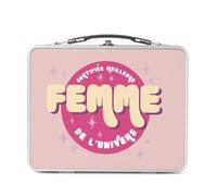 Fabulous Lunch Box in metallo argentato per sandwich e snack, certificato migliore da donna dell'universo, cerchio famiglia matrimonio, scatola da gustare in alluminio, ciotola rigida, stile retrò