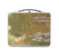 Fabulous Lunch Box in metallo argentato per sandwich e snack - Claude Monet Les Nympheas Pittura Impressionismo Francia - Scatola da gustare in alluminio ciotola rigida in stile retrò stampata in