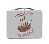 Fabulous Lunch Box in metallo argentato per sandwich e snack - Cornamusa - L'argento non fa la felicità strumento scatola da gustare in alluminio ciotola rigida stile retrò stampata in Francia