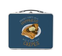 Fabulous Lunch Box in metallo argentato per sandwich e snack - Crepes - Money Can't Buy Happiness Pancake Sugar - Scatola da gustare in alluminio, ciotola rigida, stile retrò, stampata in Francia