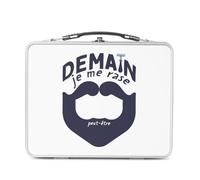 Fabulous Lunch Box in metallo argentato per sandwich e snack - Domani mi rado (forse) Umorismo Francia - Scatola da gustare in alluminio ciotola rigida in stile retrò stampata in Francia