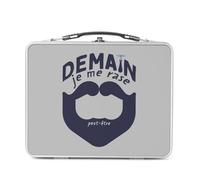 Fabulous Lunch Box in metallo argentato per sandwich e snack - Domani mi rado (forse) Umorismo Francia - Scatola da gustare in alluminio ciotola rigida in stile retrò stampata in Francia