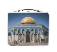 Fabulous Lunch Box in metallo argentato per sandwich e snack - Dome du Rocher a Jerusalem Temple Lieu Saint - Scatola da gustare in alluminio, ciotola rigida, stile retrò, stampata in Francia