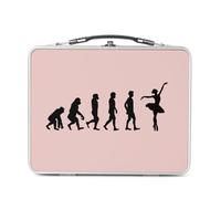 Fabulous Lunch Box in metallo argentato per sandwich e snack - Evolution Ballet Dance Classic Ballerine - Scatola da gustare in alluminio ciotola rigida in stile retrò stampata in Francia