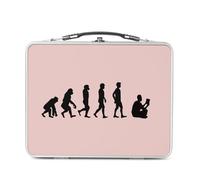 Fabulous Lunch Box in metallo argentato per sandwich e snack - Evolution Lettura libro Romanzo Science Fiction - Scatola da gustare in alluminio ciotola rigida in stile retrò stampata in Francia