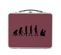 Fabulous Lunch Box in metallo argentato per sandwich e snack - Evolution Lettura libro Romanzo Science Fiction - Scatola da gustare in alluminio ciotola rigida in stile retrò stampata in Francia