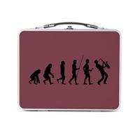 Fabulous Lunch Box in metallo argentato per sandwich e snack - Evolution Sassofono Jazz Musique Strumento Musicale - Scatola da gustare in alluminio ciotola rigida stile retrò stampata in Francia