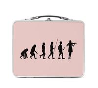 Fabulous Lunch Box in metallo argentato per sandwich e snack - Evolution Violino Alto Musique Strumento Musicista - Scatola da gustare in alluminio ciotola rigida stile retrò stampata in Francia