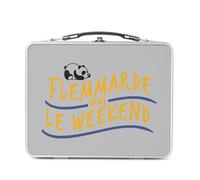 Fabulous Lunch Box in metallo argentato per sandwich e snack - Flemmarde eccetto il weekend Fun Noii Lavoro Scuola - Scatola da gustare in alluminio ciotola rigida in stile retrò stampato in Francia