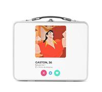 Fabulous Lunch Box in metallo argentato per sandwich e snack - Gaston La Belle et la Bete Network Social Incontro Parodie - Scatola da gustare in alluminio, ciotola rigida, stile retrò, stampata in