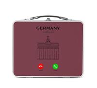 Fabulous Lunch Box in metallo argentato per sandwich e snack - Germany Is Calling Me Brandenburg Berlin Heritage - Scatola da gustare in alluminio, ciotola rigida, stile retrò, stampata in Francia