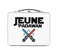 Fabulous Lunch Box in metallo argentato per sandwich e snack - Giovane Padawan Stella Galaxy Cavaliere - Scatola da gustare in alluminio ciotola rigida in stile retrò stampata in Francia