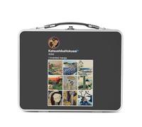 Fabulous Lunch Box in metallo argentato per sandwich e snack - Hokusai Social Networks Pittura Stampa Art Giappone - Scatola da gustare in alluminio ciotola rigida in stile retrò stampata in Francia